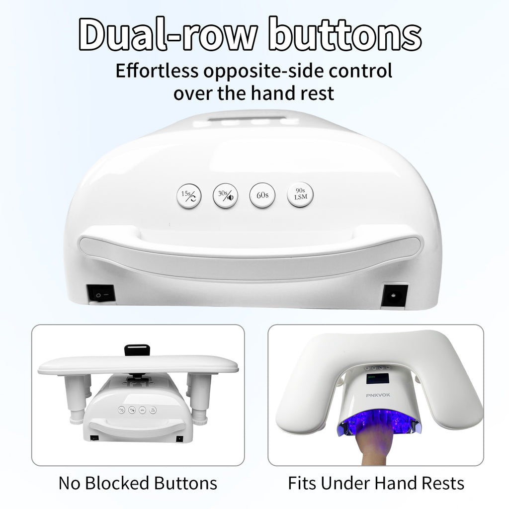 PNKVOK 96W Professional UV LED Nail Lamp, Rechargeable Gel Nail Dryer Dual Control Panel, Auto Sensor 4 Timer Settings, Professional Nail Light for Home Salon Manicure Pedicure
