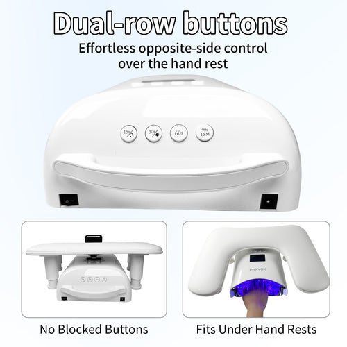PNKVOK 96W Professional UV LED Nail Lamp, Rechargeable Gel Nail Dryer Dual Control Panel, Auto Sensor 4 Timer Settings, Professional Nail Light for Home Salon Manicure Pedicure