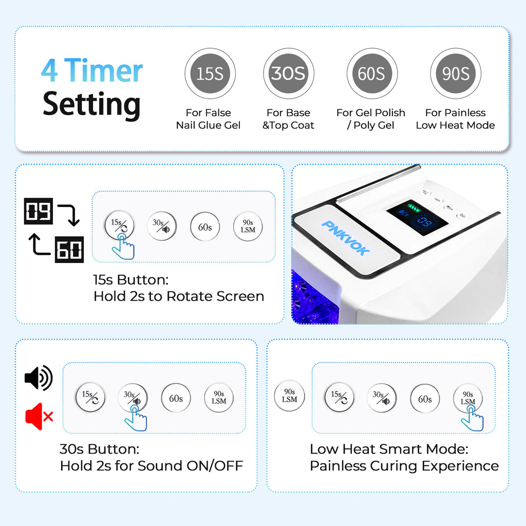 126W Rechargeable UV LED Nail Lamp Professional Cordless Nail Dryer Built-in Handle for Comfortable Grip, Smart Timer Removable Tray, Cordless Gel Nail Lamp for Manicure Pedicure