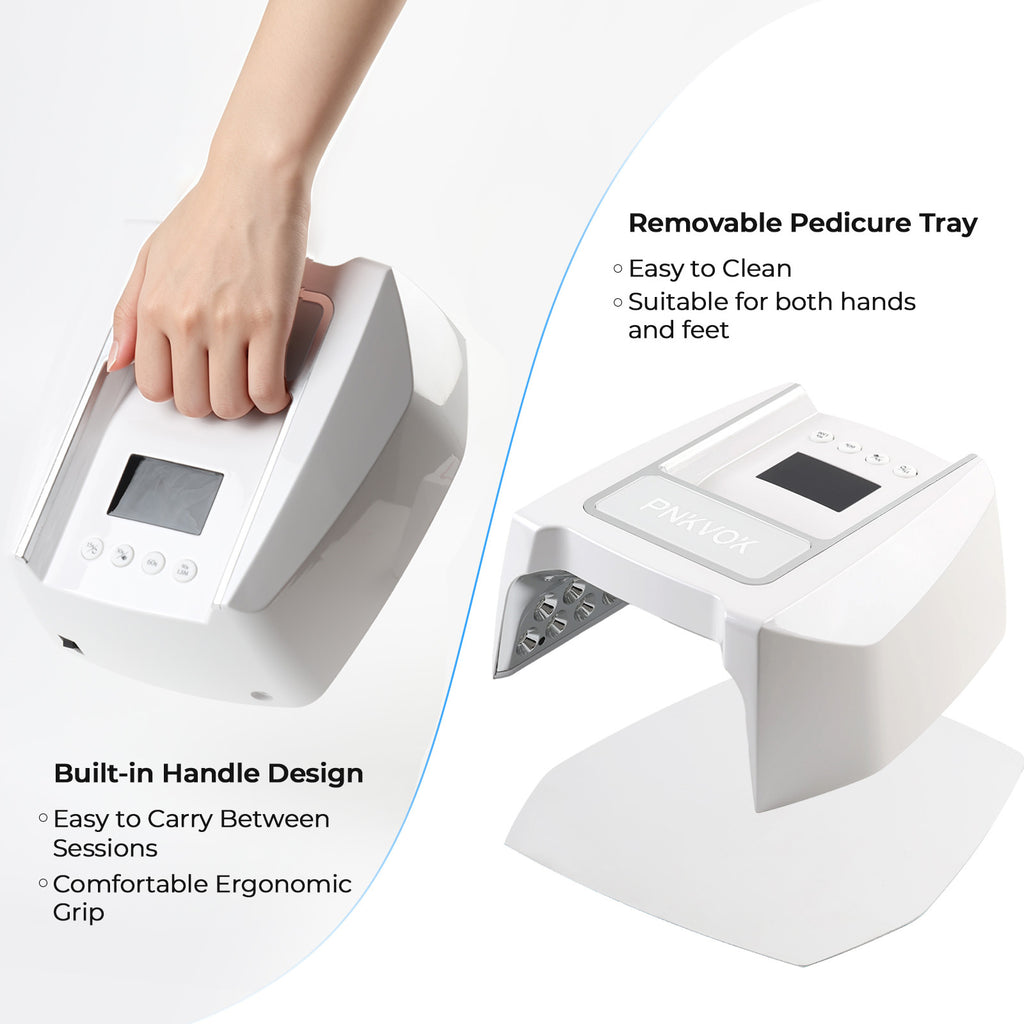 126W Rechargeable UV LED Nail Lamp Professional Cordless Nail Dryer Built-in Handle for Comfortable Grip, Smart Timer Removable Tray, Cordless Gel Nail Lamp for Manicure Pedicure
