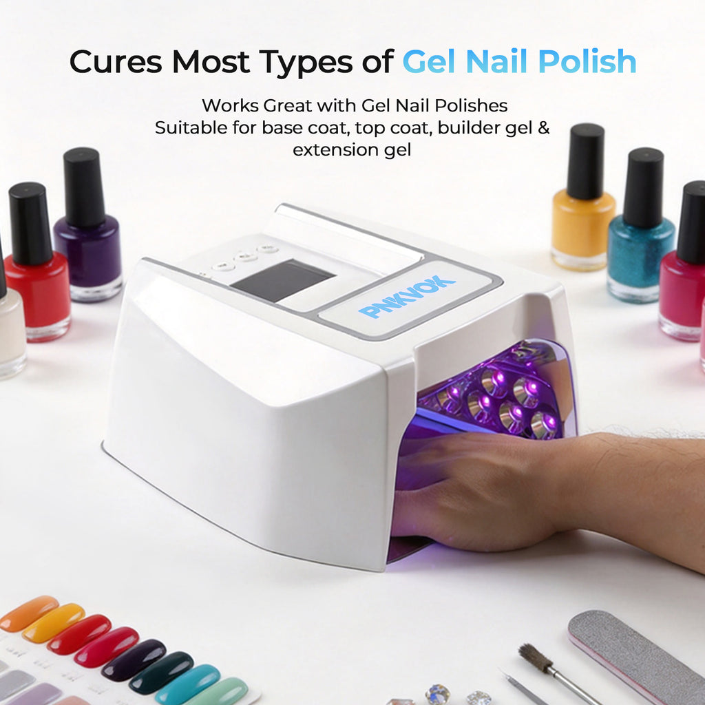 126W Rechargeable UV LED Nail Lamp Professional Cordless Nail Dryer Built-in Handle for Comfortable Grip, Smart Timer Removable Tray, Cordless Gel Nail Lamp for Manicure Pedicure