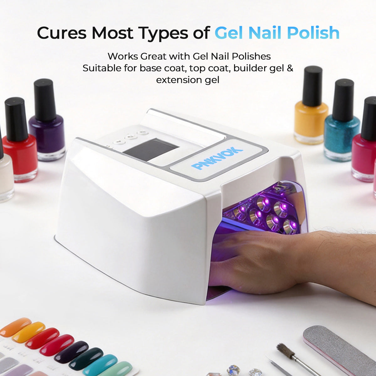 126W Rechargeable UV LED Nail Lamp Professional Cordless Nail Dryer Built-in Handle for Comfortable Grip, Smart Timer Removable Tray, Cordless Gel Nail Lamp for Manicure Pedicure